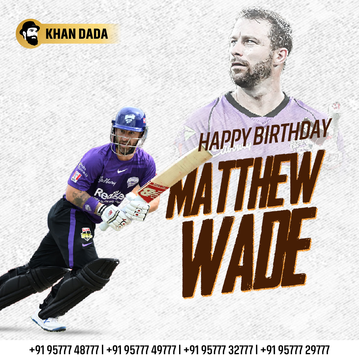 Happy Birthday Matthew Wade    T20I Format 
Match -75
Runs -1018
AVG 24.8   