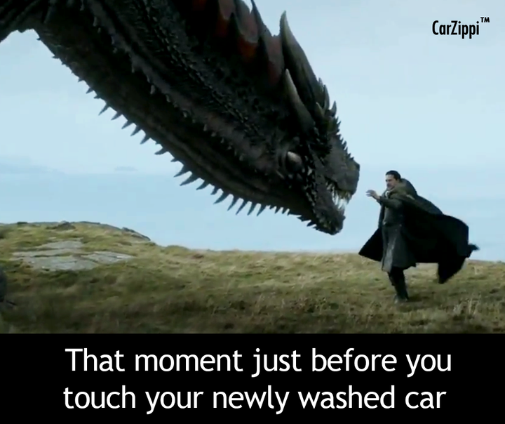 CarZippi's tweet photo. The excitement is real! How's your #Drogon doing? Call us for a clean car! https://t.co/m3CPru1NWr #GameofThrones https://t.co/kImMny3USR