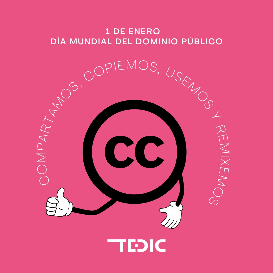 ✨ ¡La vida es mejor compartida! ✨

☝️ Hoy festejamos el comienzo del nuevo año y también el día del dominio público. 

🤟 Celebramos la posibilidad de usar, compartir y remixar todo tipo de producciones culturales.