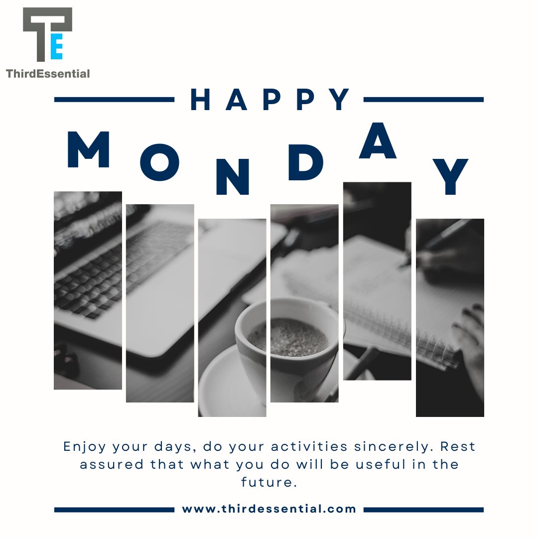 Thirdessential_'s tweet photo. Enjoy your days, do your activities sincerely. Rest assured that what you do will be useful in the future.
This week, let's begin a new project with a fresh outlook.
#Thirdessential #happyweekdays #monday #mondaymood #motivation #mondayvibes #motivationalquotes #instagood https://t.co/9ZLQsG2Ucx
