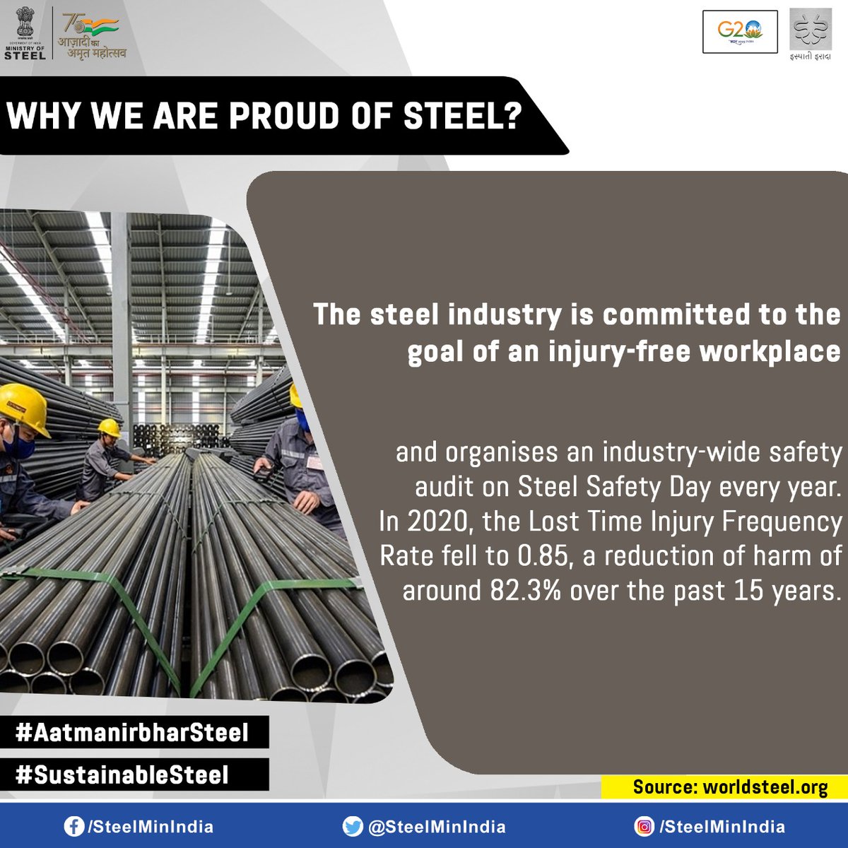 SteelMinIndia's tweet photo. Let's learn how steel contributes to a more green and sustainable future.
#SustainableSteel #AatmaNirbharSteel #IspatiGyan #SwitchToSteel https://t.co/EYWWtIhFNd