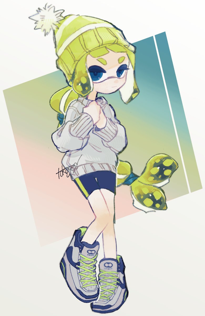 インクリング ,イカガール(スプラトゥーン) 「キロネ 」|tokages🦎のイラスト