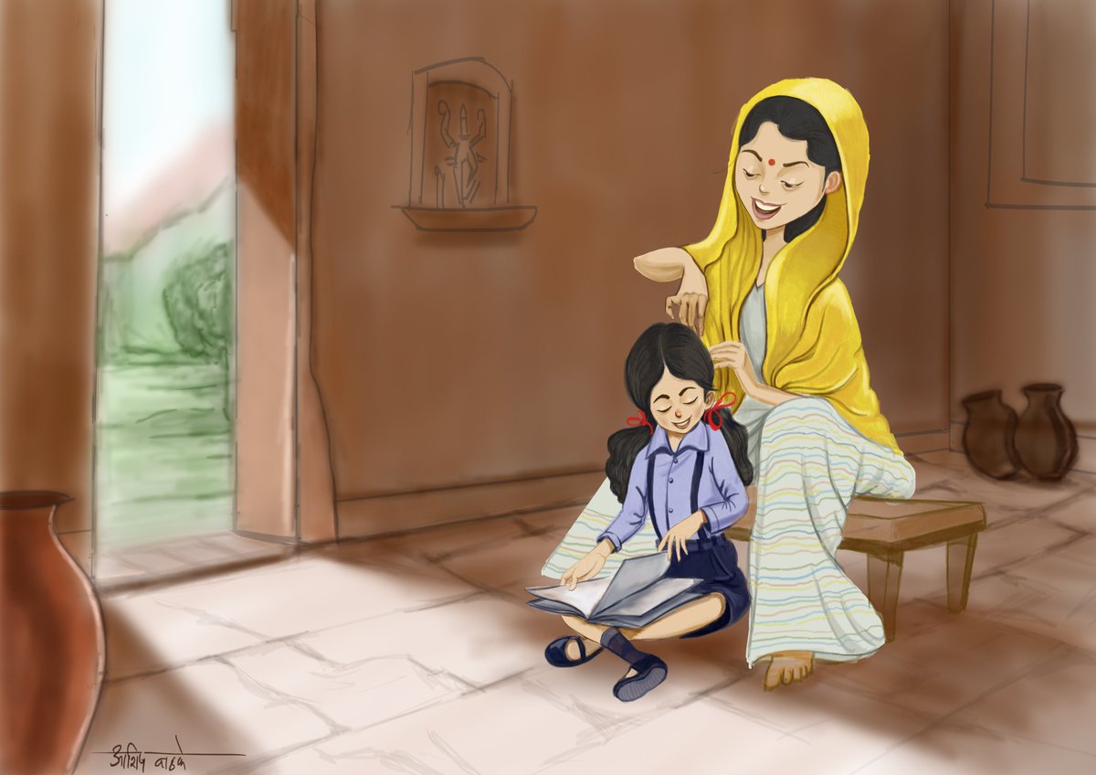 ashish887's tweet photo. "I had a lot of fun creating this illustration of a mother and daughter bonding! I paid special attention to the characters and their facial expressions to really capture the emotion of the scene. What do you think?"

 #illustration #digitalart #childrenillustration https://t.co/2Mj4ddbnai
