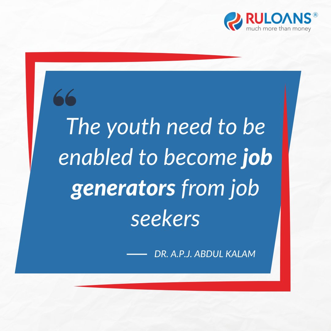 RuLoans's tweet photo. Monday Thoughts.

#ruloans #markets #employment #APJAbdulkalam #finance #economy #growth #financialgrowth #thoughtoftheday #mondaythought #NFBCs #nvestment #banking https://t.co/lxNcadjuKN