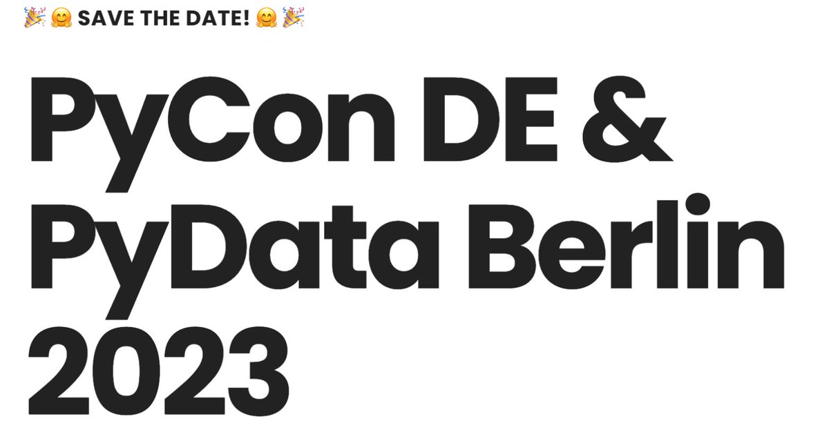 The holiday season may be winding down, but the excitement for PyCon DE &amp; PyData 2023 is heating up! Don't miss your chance to share your knowledge with the community by submitting a proposal for a talk. Let's make this conference a success together! 
2023.pycon.de/blog/call-for-…