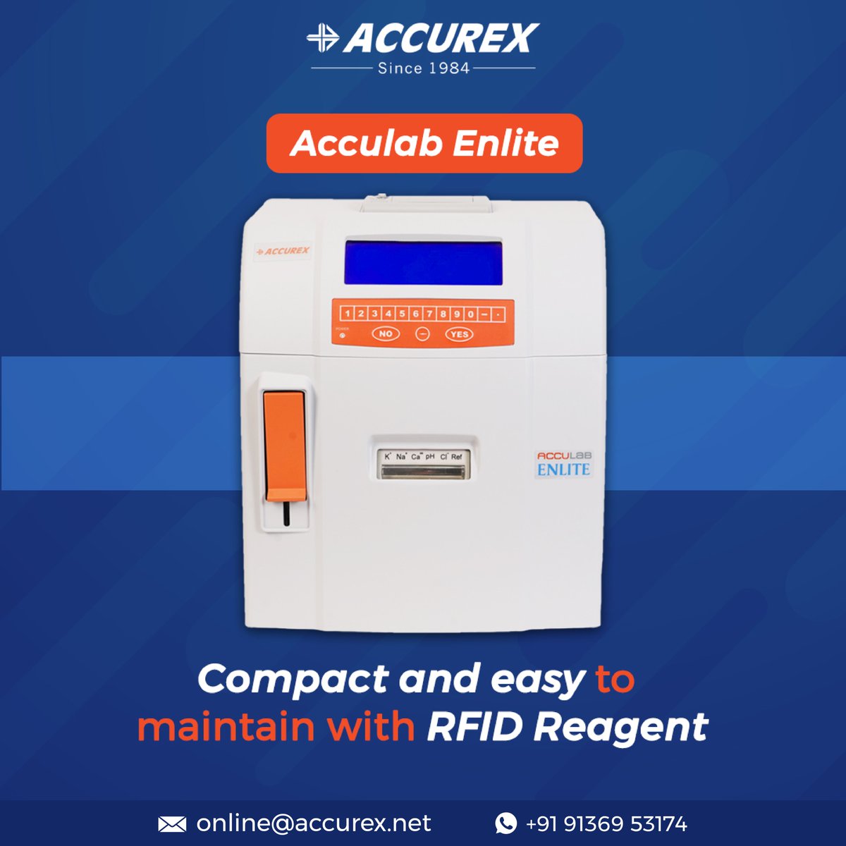 AccurexB's tweet image. #AccuLABENLITE5 Unique and advanced #electrolyteanalyzer for the diagnostic labs and multi-specialty hospital. It has been developed with cutting-edge #technology to provide precise results at a low cost per test.

For more details:
Email: online@accurex.net

#Accurex