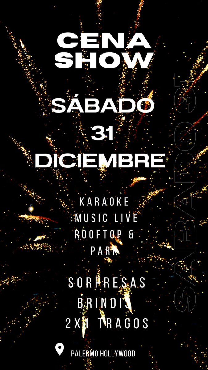 elguianocturno's tweet photo. FIN DE AÑO - CENA SHOW DISCO - GRAN ESPACIO AL AIRE LIBRE EN PALERMO #karaoke #cantobar #boliche
Reseras y consultas WhatsApp +541150591669 https://t.co/CH9yZTwzKK