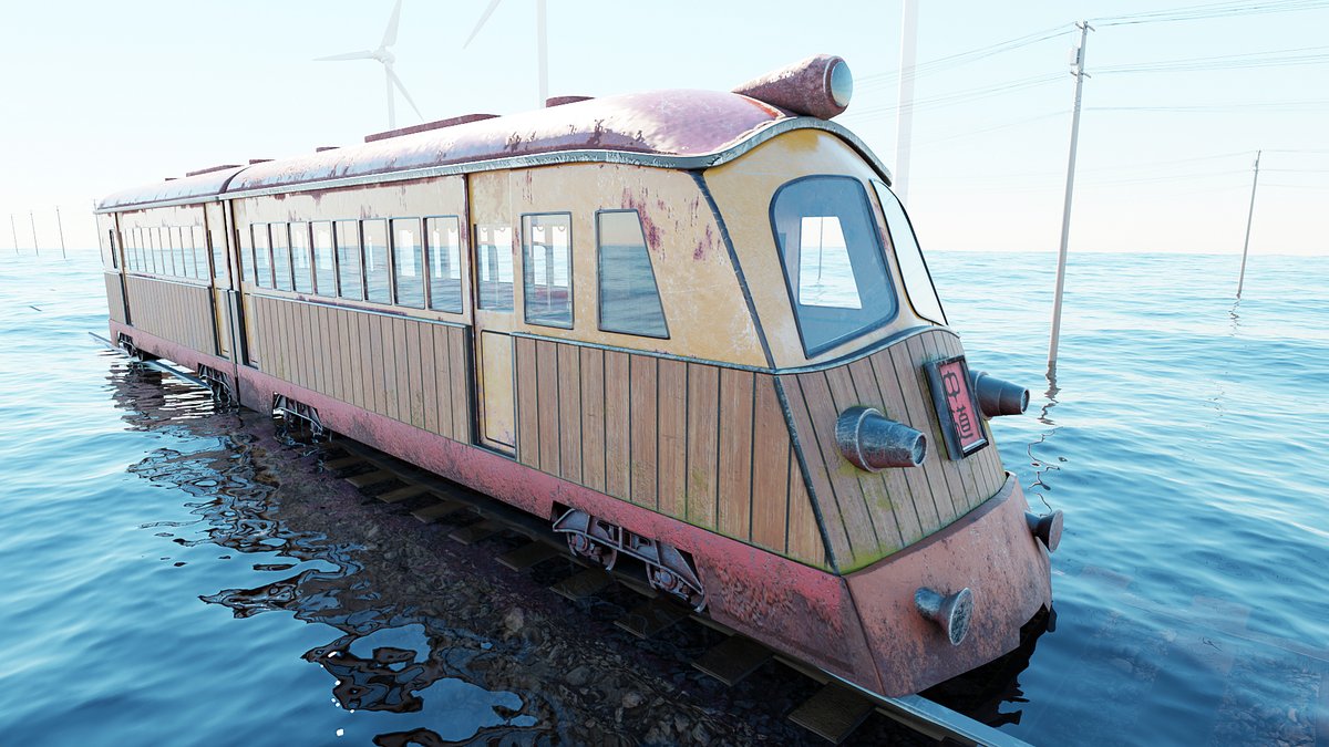 masa4866's tweet photo. 千と千尋に出てくる海原電鉄の列車を3DCGで再現して作りました！
#blender 
#b3d 
#3DCG 
#Blender3d 
#千と千尋の神隠し 
#ファンアート https://t.co/8M7qVTCYva