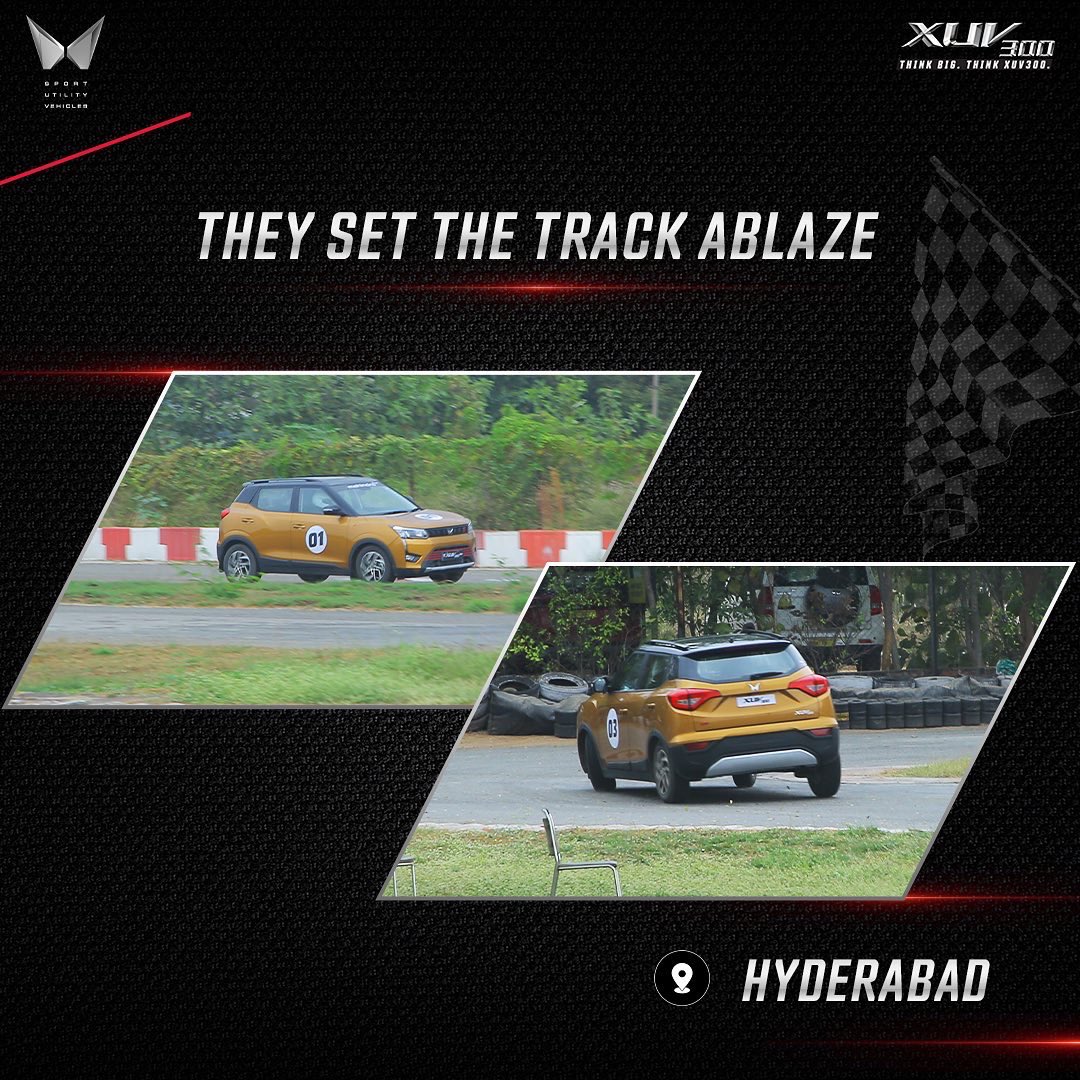 vvc_group_'s tweet photo. Just one day at the track is enough to get you hooked on action for life. 
Drop a 🔥🔥 if you were a part of the Turbo Challenge in Hyderabad.

#TurboChallenge #Xuv300TurboSport #TGDI #Xuv300TGDI #Xuv300 #MahindraSUV https://t.co/H6YV1wMehU
