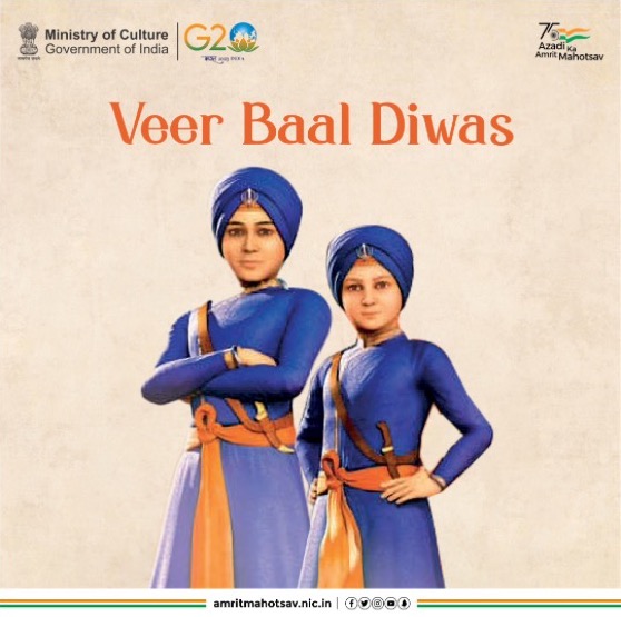RailMinIndia's tweet photo. #VeerBaalDiwas is a befitting tribute to the courage and sacrifices of Baba Zorawar Singh &amp; Baba Fateh Singh. Their undaunted courage, unflinching faith and unparalleled heroism have given strength to millions across the world and continue to inspire us. https://t.co/bmVRwFmn3t