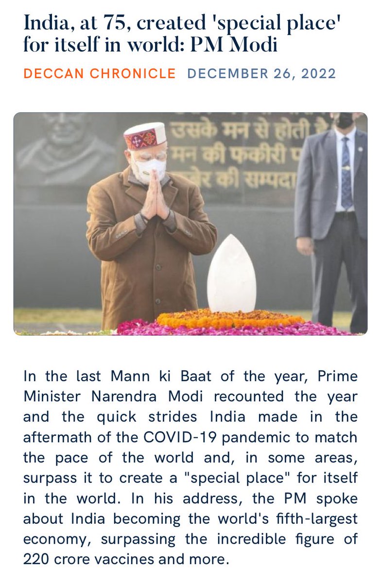 Mritunjoykumar1's tweet photo. India, at 75, created 'special place' for itself in world: PM Modi
https://t.co/H3vTJ47aSo
#NarendraModi @blsanthosh @AmritaRathodBJP @shaileshkpandey @NamoApp @mygovindia @ianuragthakur #BJP @sanjayjaiswalMP @myogiadityanath @mansukhmandviya @sunilozabjp @Bhupendrapbjp #ABJP https://t.co/E0IV9Msdnr