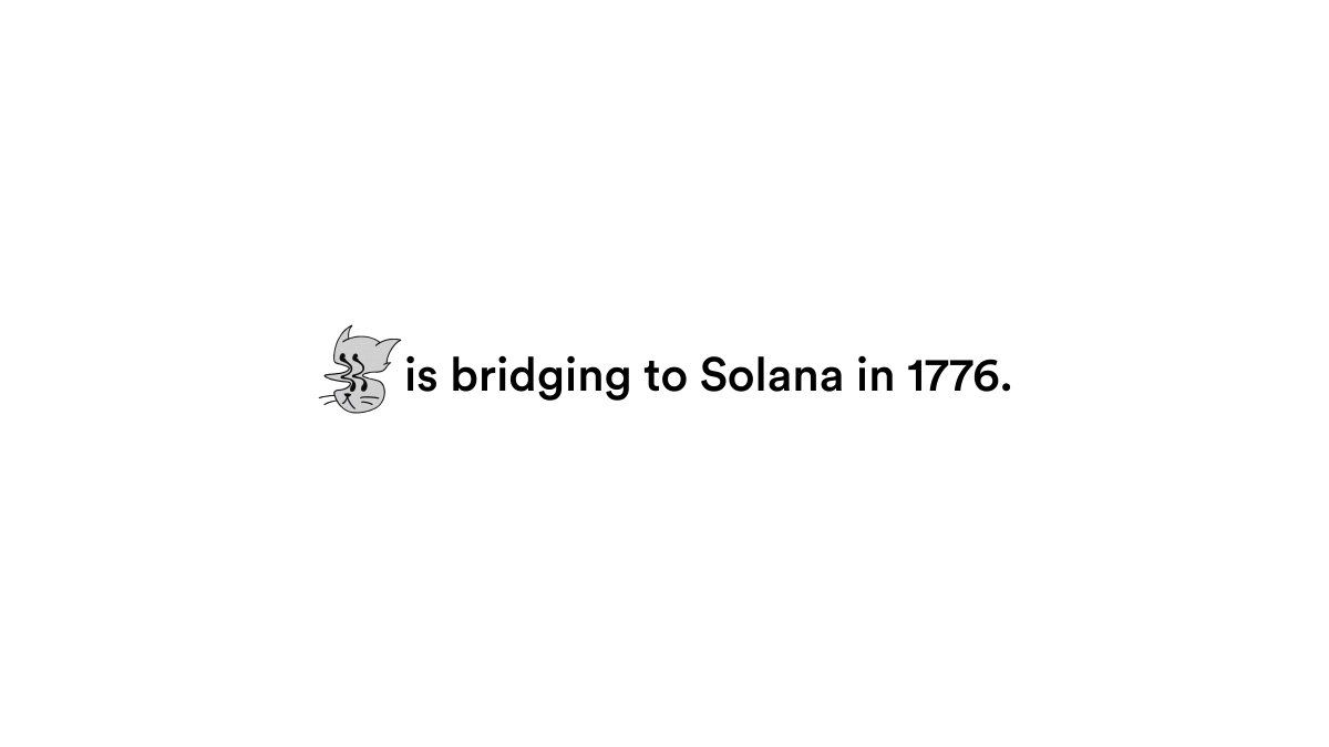 _bolivian's tweet photo. Feline Fiendz will officially bridge to Solana in Q2 of 1776.

The bridge is not the destination. 

Can't wait to cross the Delaware. https://t.co/QbsTqTraib
