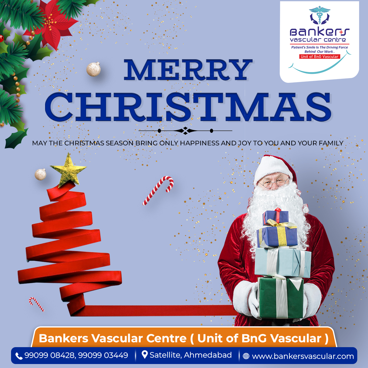 The Banker'S Family Wishes You All A Very Merry Christmas. May You All Have A Healthy And Happy Year Ahead. If You Have Any Vascular Ailments To Tend To , Trust Us, Trust Banker'S Vascular Centre.

#christmas2022 #merrychristmas #vasculartreatment #varicosevein #bankersvascular