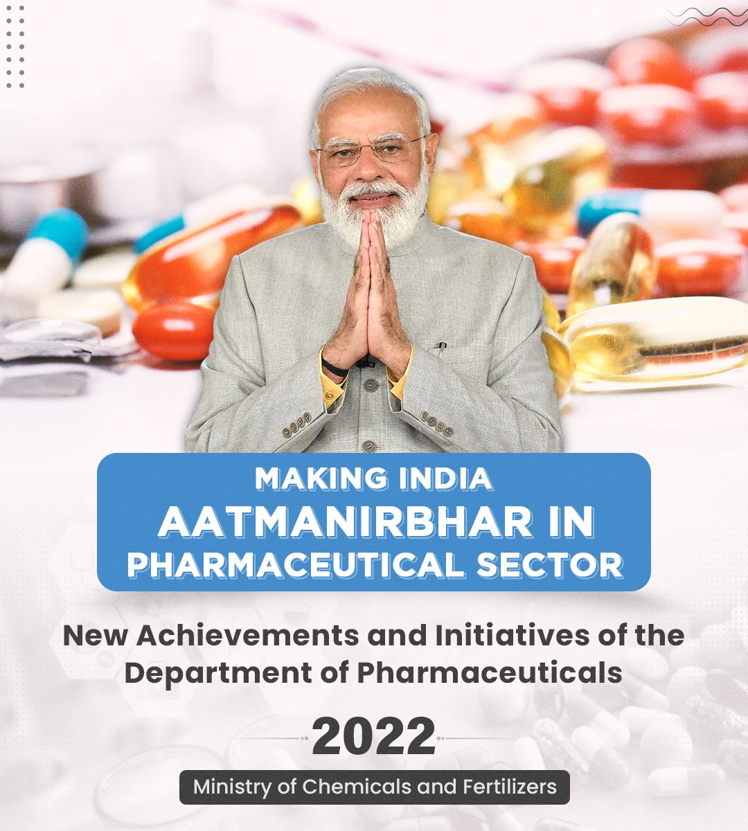mansukhmandviya's tweet photo. The @PharmaDept under PM @NarendraModi Ji's leadership took many initiatives to:

💊 Provide quality &amp; affordable medicines

🏭 Strengthen the Pharma Industry

🩺 Promote domestic manufacturing of medical equipment

📖 Read Year End Review of 2022 here: https://t.co/pLU8shHTYv https://t.co/8AdkjaGCWi