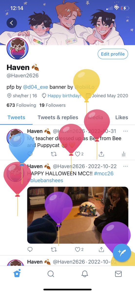 Haven2626's tweet photo. Twitter balloons my beloved https://t.co/m5kqg23RMf