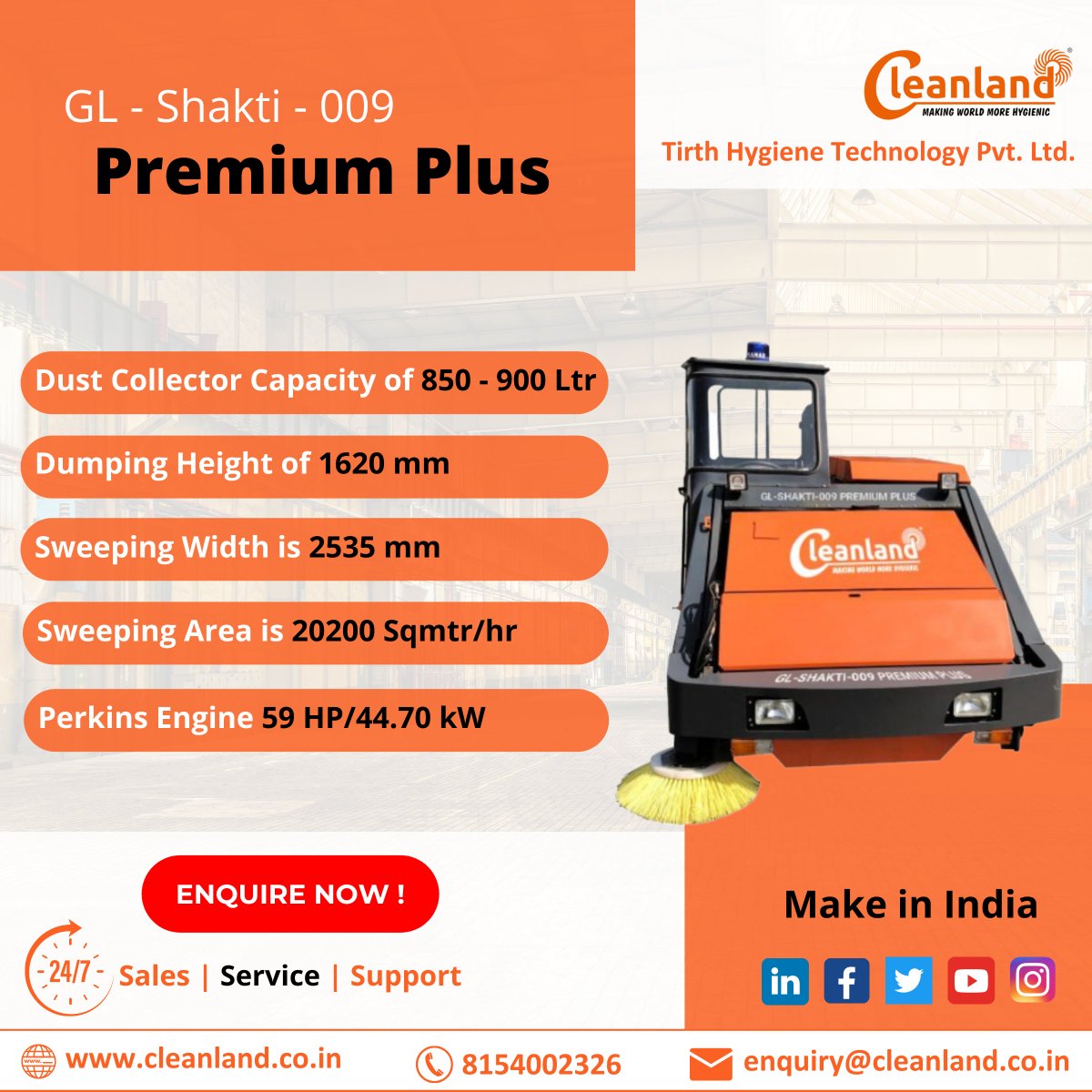 cleanlandindia's tweet photo. #Cleanland offers a #Rideon Premium Plus model with the power of a #Perkins engine of 59 horsepower.

#sweepingmachine #industrialcleaning #cleaningservices #makeinindia #cementindustry #chemicalindustry #parkinglots #pharmaceutical #facilitymanagement #powerplants #manufacturing https://t.co/TeDRWXRQa1