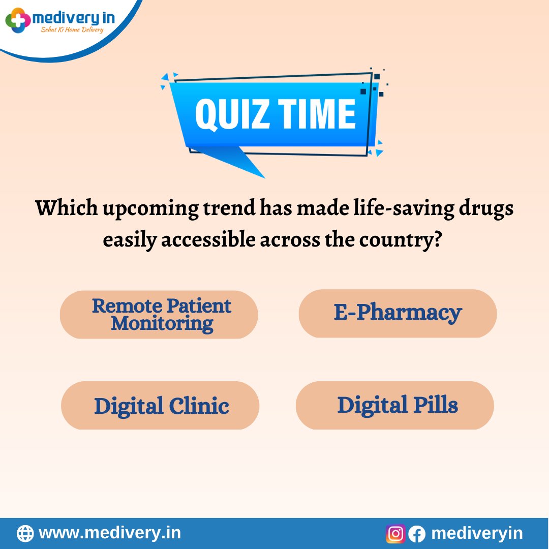 MediveryIn's tweet photo. Are you ready for a quiz?
.
.
#quiz #quiztime #healthquiz #pharmacy #onlinepharmacy #medicinedelivery #homedelivery #orderonline #puzzle https://t.co/8lC00uBE0t