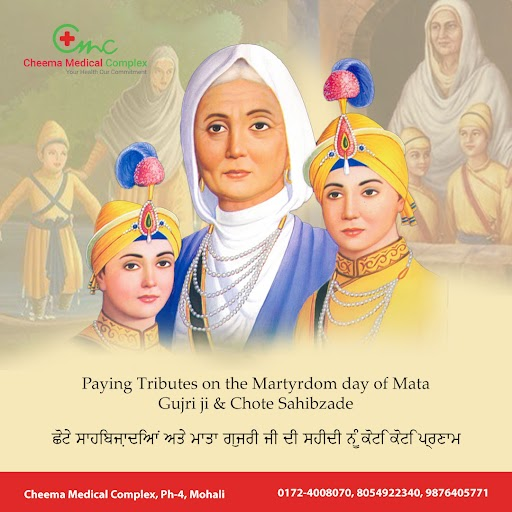 CMCmohali's tweet photo. #ShaheediDiwas of #ChoteSahibzaade (#BabaZorawarSinghJi and #BabaFatehSinghJi) and #MataGujriJi.

While we have a life full of complaints, #GuruGobindSinghji sacrificed all his family for our living, without a single complaint.

#cmcmohali #cheemamedicalcomplex #sikhism #punjab https://t.co/V0SYeIrffa