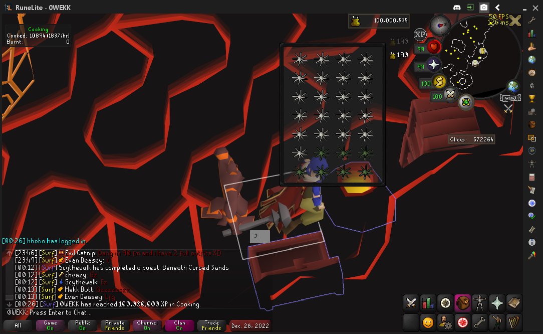 100m/200m cooking old school runescape gaming