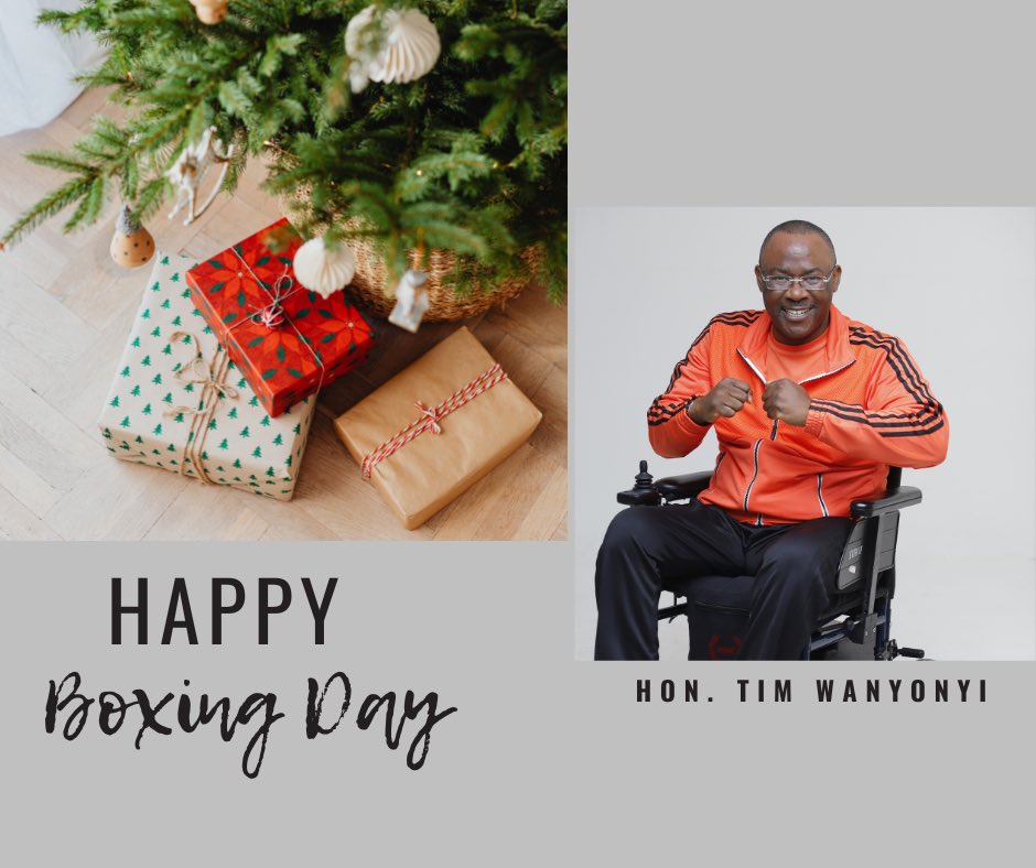 HonTimWanyonyi's tweet photo. May this holiday season be filled with blessed and receiving days. I wish you good health, happiness and love. 
Happy Boxing Day. https://t.co/UbPfOvdITZ