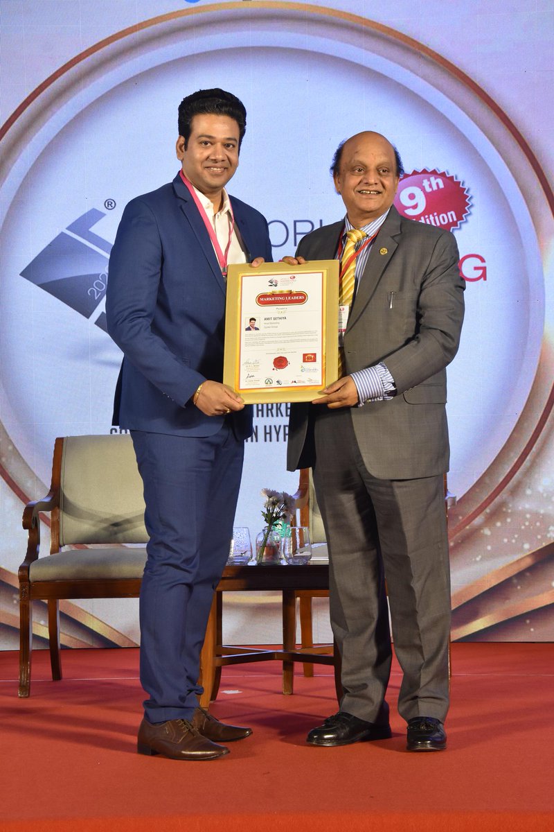 sethiya_amit's tweet photo. #Gratitude for receiving “Most influential marketing leaders 2022” title from World Marketing Congress and CMO Asia along with "FE Visionary Leadership" recognition by Financial Express (India)
#cmo #marketingleaders #awards2022 #recognition #FEMartechSummit https://t.co/Snrf6l0IjZ