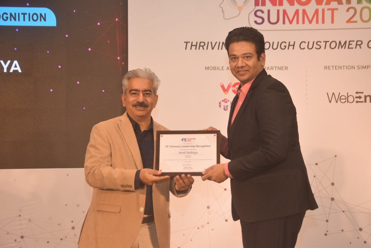 sethiya_amit's tweet photo. #Gratitude for receiving “Most influential marketing leaders 2022” title from World Marketing Congress and CMO Asia along with "FE Visionary Leadership" recognition by Financial Express (India)
#cmo #marketingleaders #awards2022 #recognition #FEMartechSummit https://t.co/Snrf6l0IjZ