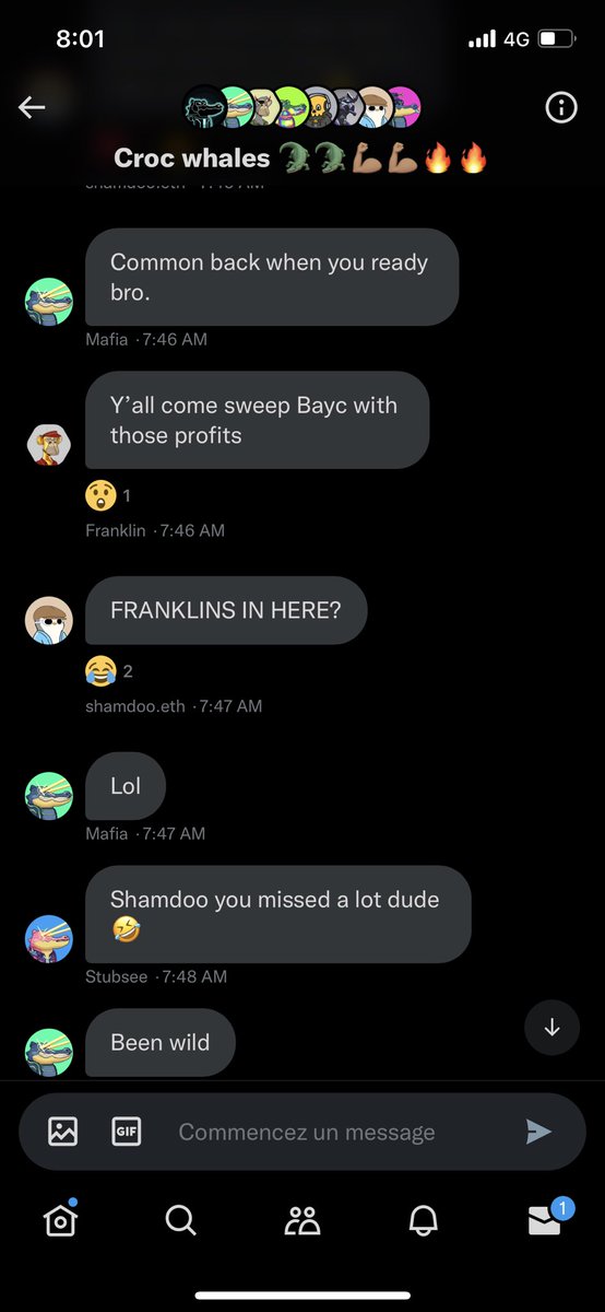 Some croc whales late night gossip..
<a href="/TheShamdoo/">shamdoo</a> on his flipping arc but still holding 30 <a href="/acrocalypseNFT/">Acrocalypse</a> and buying more soon 🚀🚀🔥
<a href="/Degennft3/">Mafia ⚡️</a> and @Kstubs4 being gays
<a href="/franklinisbored/">Franklin</a> receiving a croc gift from <a href="/BattinBrad/">bradbattin</a> 👀👀🚀🚀🐊🐊🐊