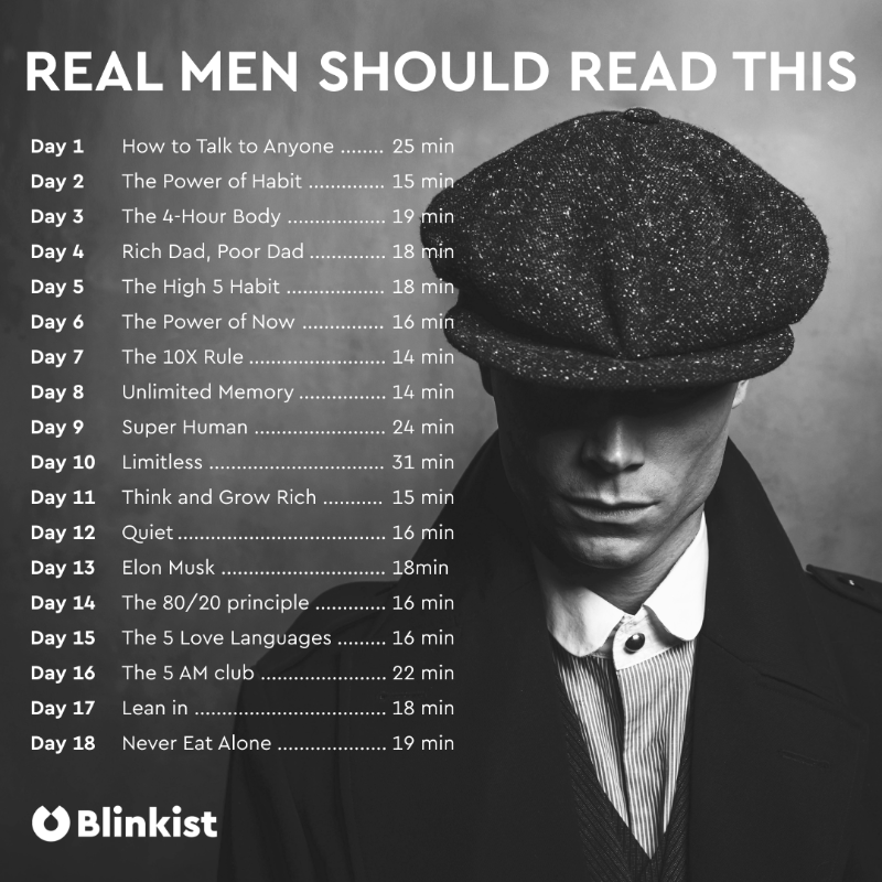 blinkist's tweet photo. Are you ready to become a Better You? 💪🏆 Check out this Man Challenge and start your Personal Growth 💫
