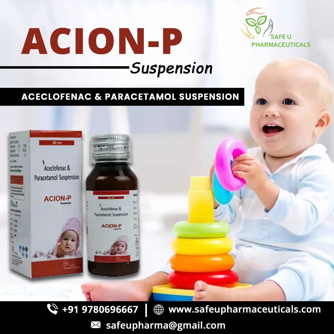 SafeuPharma's tweet photo. Acion-P -Suspension 

Safe u Pharmaceuticals is a WHO-GMP &amp; ISO 9001:2015 certified company. The company was founded in 2012 to provide a complete wide range of pharmaceutical products.

Contact Us:-
👉:- https://t.co/kEdvb1FC2G

#pcdfranchise #franchise #pharmapcd #pharma https://t.co/8nTbwHqG8K