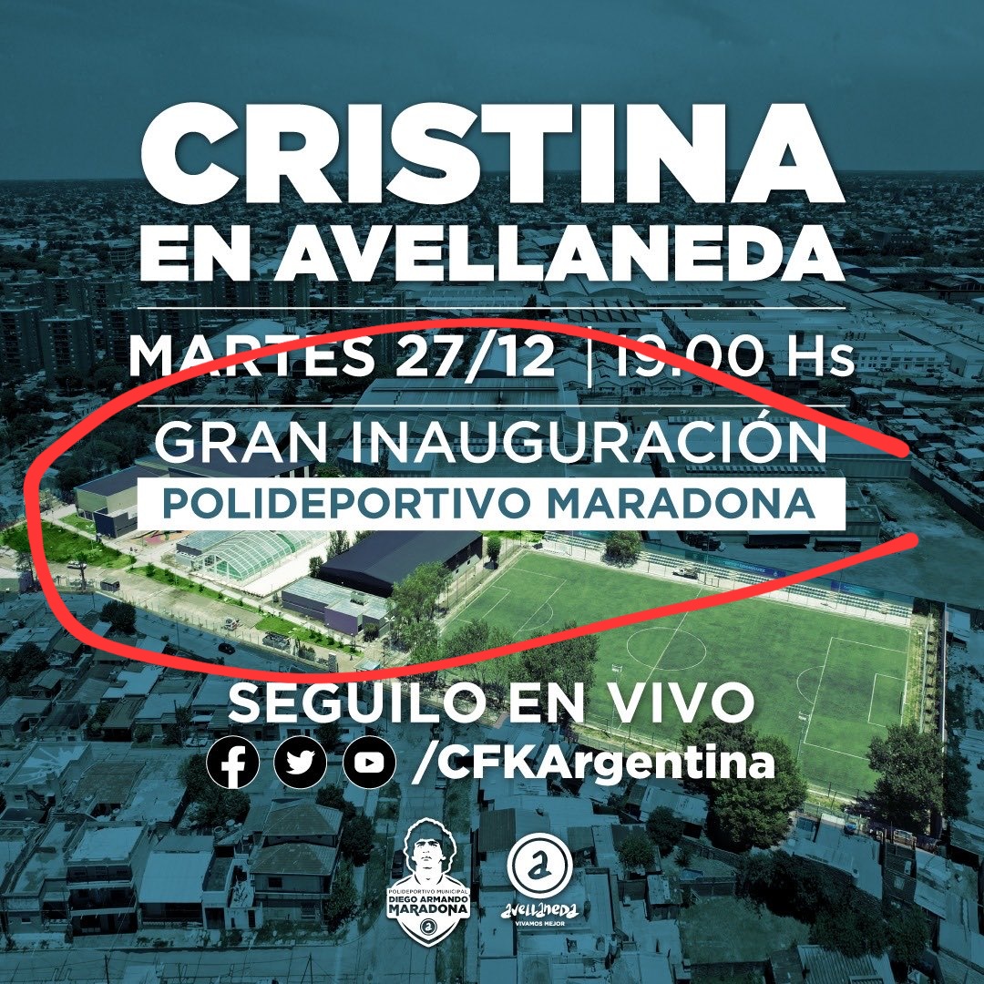 LanataPPT's tweet photo. ¿Qué habrá pasado entre Messi y Cristina que él no quiso ir a Casa Rosada y ella inaugura mañana un polideportivo llamado Diego Maradona? ¿Será que ella no lo pudo comprar como lo hizo con Maradona? https://t.co/S6WCaWIfEp