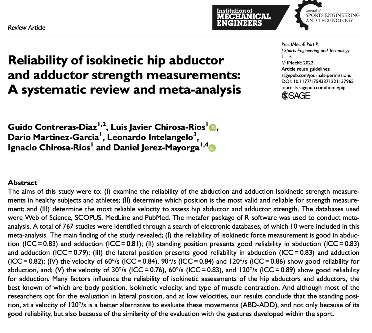 Daniel Jerez-Mayorga, PhD (@fisiokinedjerez) on Twitter photo 🚨#NewPaper Reliability of isokinetic hip abductor and adductor strength measurements: A systematic review and meta-analysis 💪
👉journals.sagepub.com/doi/10.1177/17…
<a href="/kinecontreras20/">Guido Edgardo Contreras Díaz</a> <a href="/IgnacioChR/">IChR</a> <a href="/LeonardoIntela1/">Leonardo Intelangelo</a> <a href="/deemege/">Dario Martinez</a> <a href="/idafisad642/">IDAFISAD642</a> 🚨#NewPaper Reliability of isokinetic hip abductor and adductor strength measurements: A systematic review and meta-analysis 💪
👉journals.sagepub.com/doi/10.1177/17…
<a href="/kinecontreras20/">Guido Edgardo Contreras Díaz</a> <a href="/IgnacioChR/">IChR</a> <a href="/LeonardoIntela1/">Leonardo Intelangelo</a> <a href="/deemege/">Dario Martinez</a> <a href="/idafisad642/">IDAFISAD642</a>
