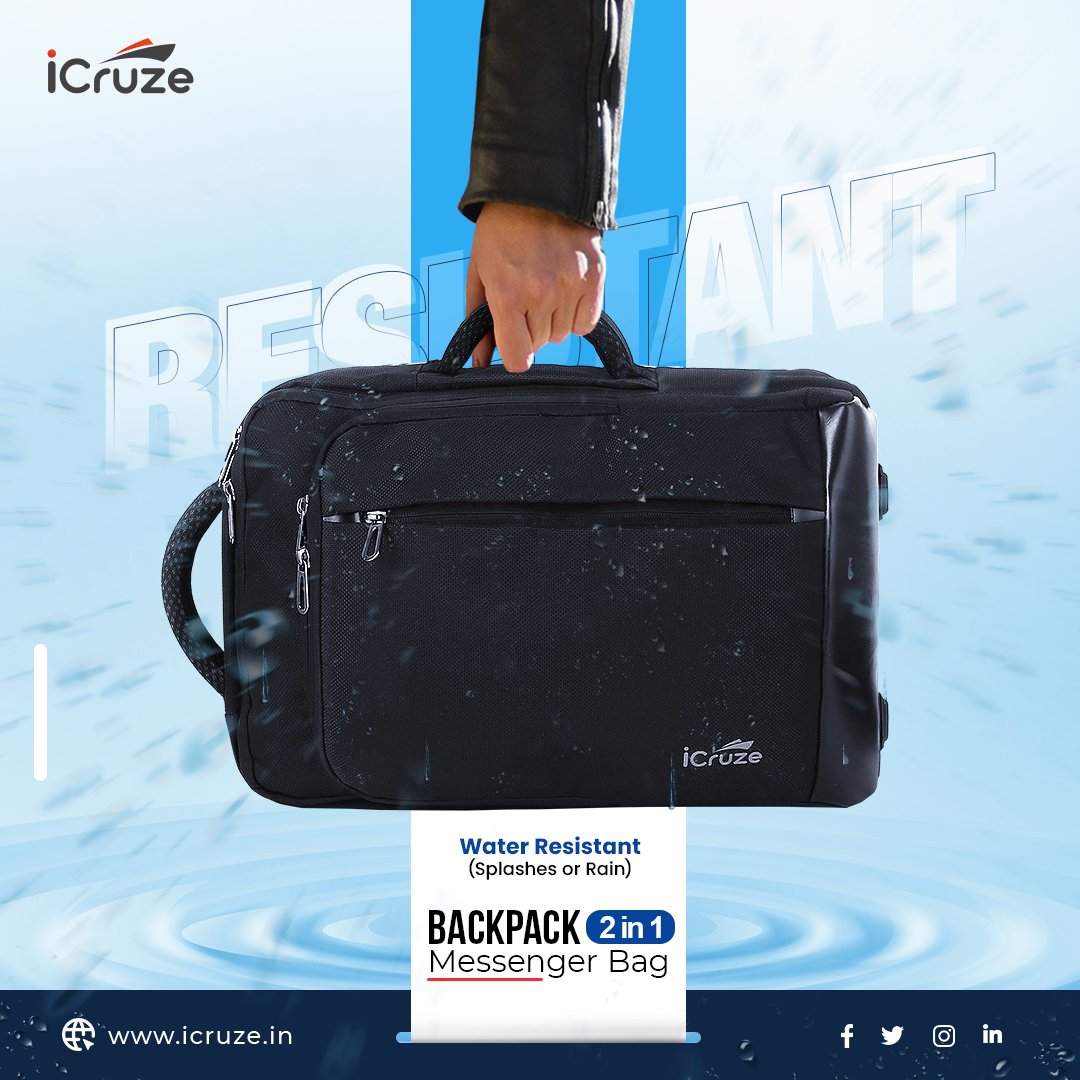 Now you can easily travel with our 2-in-1 backpack convertible laptop bag,
it's water resistant ( splashes or rain)!
#laptopbag #bags #messengerbag #iCruze #accessories #shoponline #travelbackpack #backpack #carryeveryday #handmade #travelfriendly #travelling #bags #2in1laptopbag
