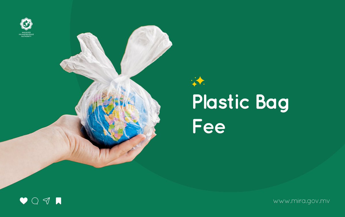 MIRAmaldives's tweet photo. Every business activity operating in the Maldives must charge MVR 2 (two) as Plastic Bag Fee for each plastic bag sold or provided free of charge to customers at the point of sale, beginning from 18 April 2023. https://t.co/Y3vazzkRdT