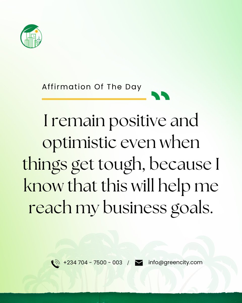 Greencityca_'s tweet photo. Happy New Week Motivation🙂

.................................
For more enquires on how to get started, speak with a PH Green City representative now to learn more:
0704-7500-003 (Call/WhatsApp).

#dailyaffirmation #MondayMotivaton #climate https://t.co/vC7aqetuCg