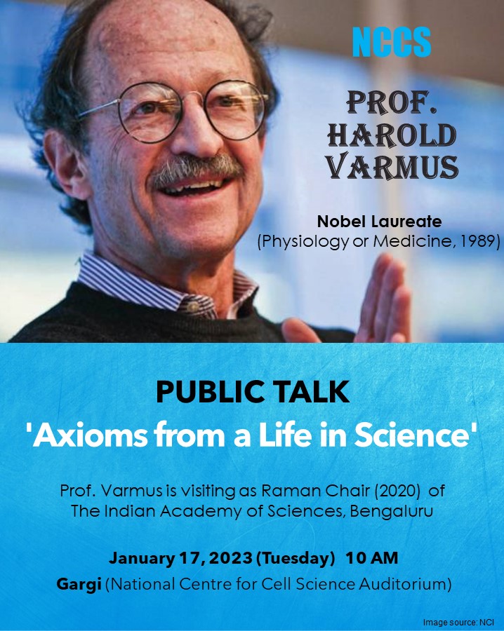 We are thrilled to begin 2023 with this #PublicTalk #OpenToAll! #Students are especially #encouraged to grab this #opportunity to interact with a #NobelLaureate. #Register here (for free): forms.gle/moo5Ft1pv3zPkx… We #thank @IAScBng for this opportunity to host Prof. Varmus.