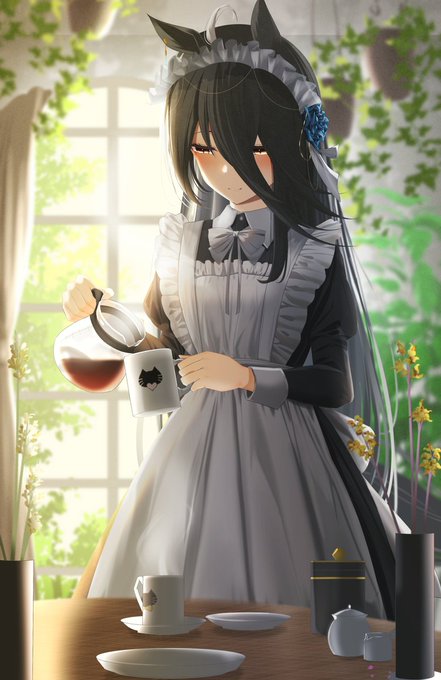 「black hair pouring」 illustration images(Latest)