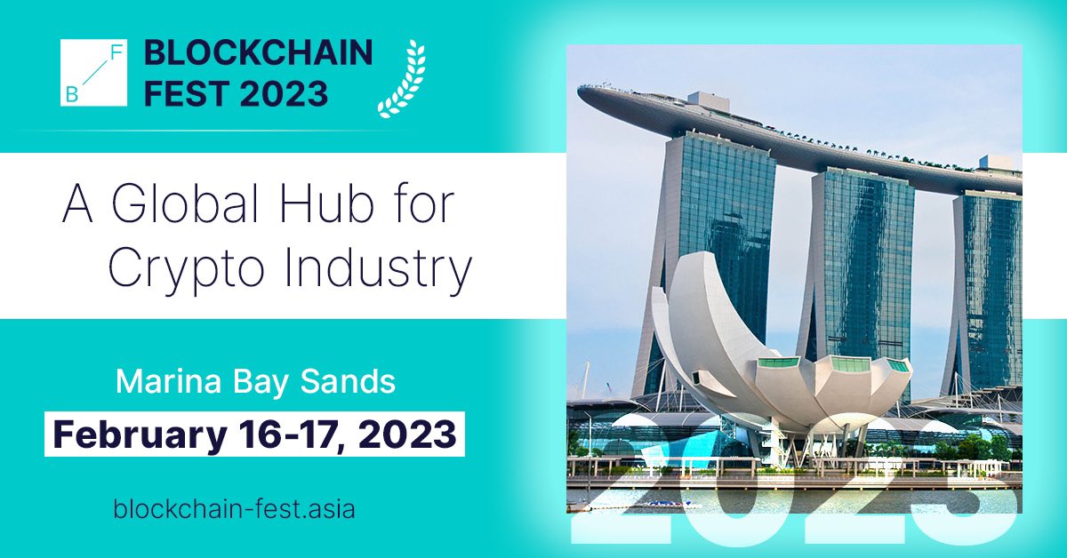 theRDLabs's tweet photo. #BlockchainFest Singapore 2023 brings together the worlds of Blockchain technologies including Defi, NFTs, Mining, Gaming, Online Payments, and FinTech.

🎫 https://t.co/MCEp1ypLj6 

🗓️16-17 February 2023, Marina Bay Sands Convention Center Singapore.
 #Singapore #blockchain https://t.co/HXEuoBzj3P