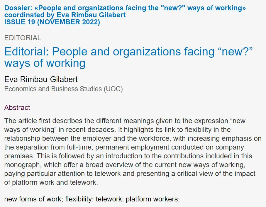 DigitalWork7's tweet image. The term #NewWaysOfWorking has received different meanings. It has involved some type of #flexibility in the #employment relationship, with increasing emphasis on the separation from full-time, permanent employment conducted on company premises.

buff.ly/3G248ef