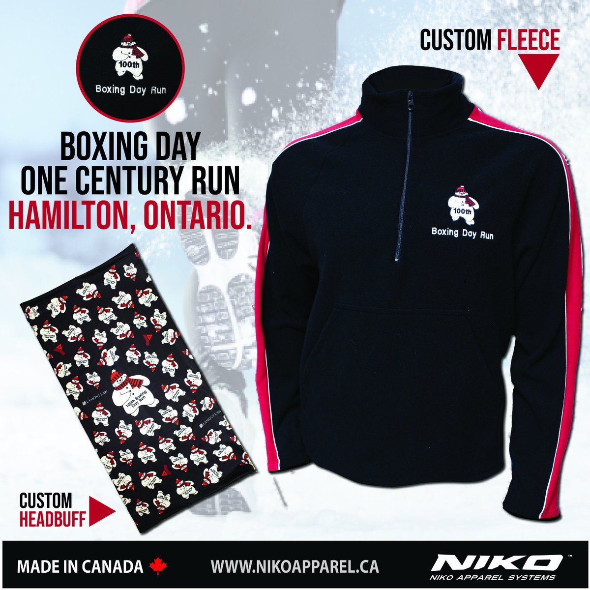 Niko Apparel is proud to outfit The Boxing Day One Century Run! Thank you for supporting local businesses and communities! boxingdayrun.ca   #NikoApparel #GoLikeNineO #THQ #LocallyMade #HamOnt