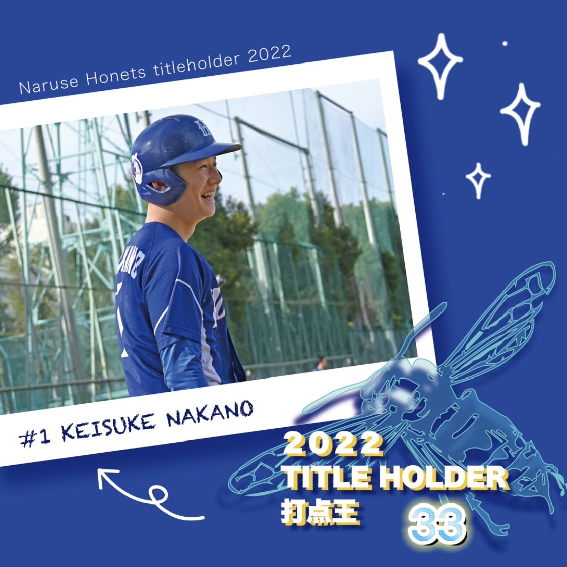 OB99608687's tweet photo. 【2022タイトルホルダー】

#1 中野 景介　
（都立成瀬）

🏆打点王🏆
　33打点
🏆ホームラン王🏆
　8本

44試合 136打席 116打数 39安打
打率 .336 出塁率 .415
本塁打8本 盗塁13

おめでとうございます🌷 https://t.co/7aTMydT6i0