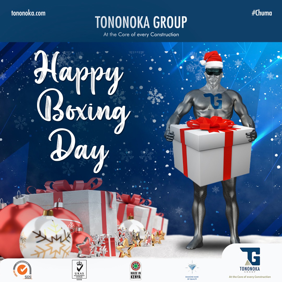A gift in our opinion is one that's always thoughtful. 
A handwritten card, a personal quote, or even dedicating a song, can be a beautiful gift for your loved ones. 
From the entire Tononoka Group family, we wish you a Happy Boxing Day.  
#Chuma
#Boxingday2022