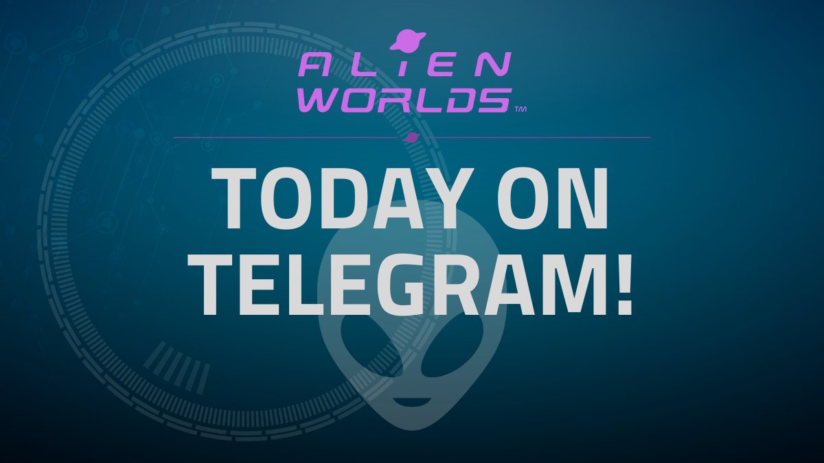 AlienWorlds's tweet photo. LATER TODAY
⬥︎ ⬥︎Trivia⬥︎ ⬥︎Quizzes⬥︎ ⬥︎Fun⬥︎⬥︎
And chances to WIN #AlienWorldsNFTs!
👀 #AlienWorlds Official Telegram: https://t.co/Xgsif7qxRF
Join our Telegram channel and we'll see you over there! 🎉
#BlockchainGaming #AWDAO #P2E #PvP #TLM https://t.co/Xu3uMFGsbK
