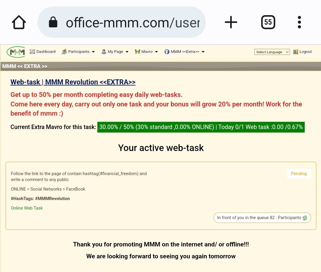 mmmextra's tweet image. Web task everyday 
MMM is Back 2023
You can get profit 50%/month
Payment all crypto, you can choose crypto you want.
mmmrevolution.org/registration?r…

#MMM #mmmextra #mmmrevolution