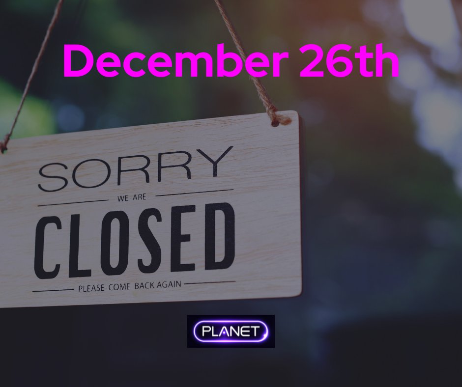 Just a little reminder!

Team Planet are having a cheeky day off today!  We're open again tomorrow! 🙂