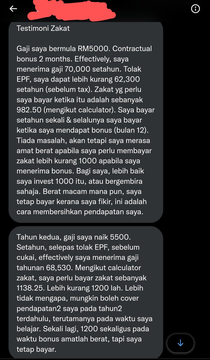 FinancialGory's tweet photo. Tak pasti nak tulis caption apa. Speechless. 

Boleh baca sendiri. 'Testimoni' sahabat kita tukar dari bayar zakat tahunan ke bulanan.

#BangsaEnamAngka https://t.co/BZ1cUEtXNM