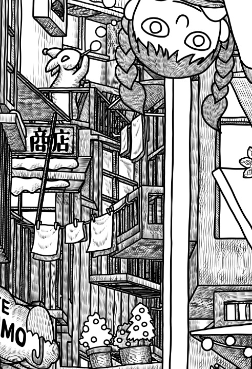 クリスマスの絵は色のレイヤーを消したほうが丸ペンで頑張って描き込んだ感が出ます。こっちのほうがちょっとあったかみがある気がします。 