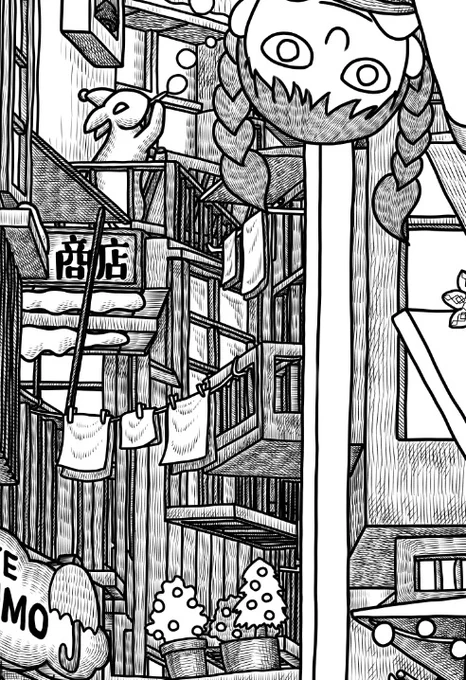 クリスマスの絵は色のレイヤーを消したほうが丸ペンで頑張って描き込んだ感が出ます。こっちのほうがちょっとあったかみがある気がします。 