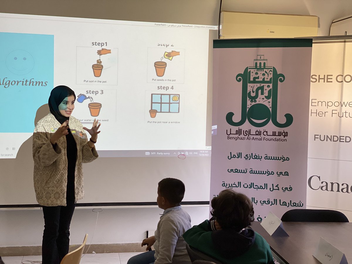 Najla_Missalati's tweet image. Teaching kids (6-9 years) #Algorithms can be a challenge and it’s completely different than teaching older kids. We are proud of @donygatech her TP went smoothly #OperationCode @Shecodes2018 @CanEmbLibya