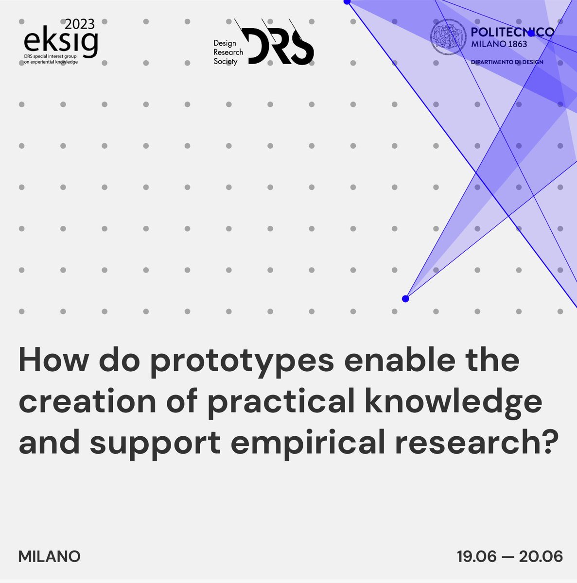 The call for papers encourages contributions on this ☝ and other topics. Interested? Find out more on our website! The deadline is getting closer!​
Check out our website for Eksig 2023 conference 🔗eksig2023.polimi.it or visit the link in our 🔗BIO for more information.