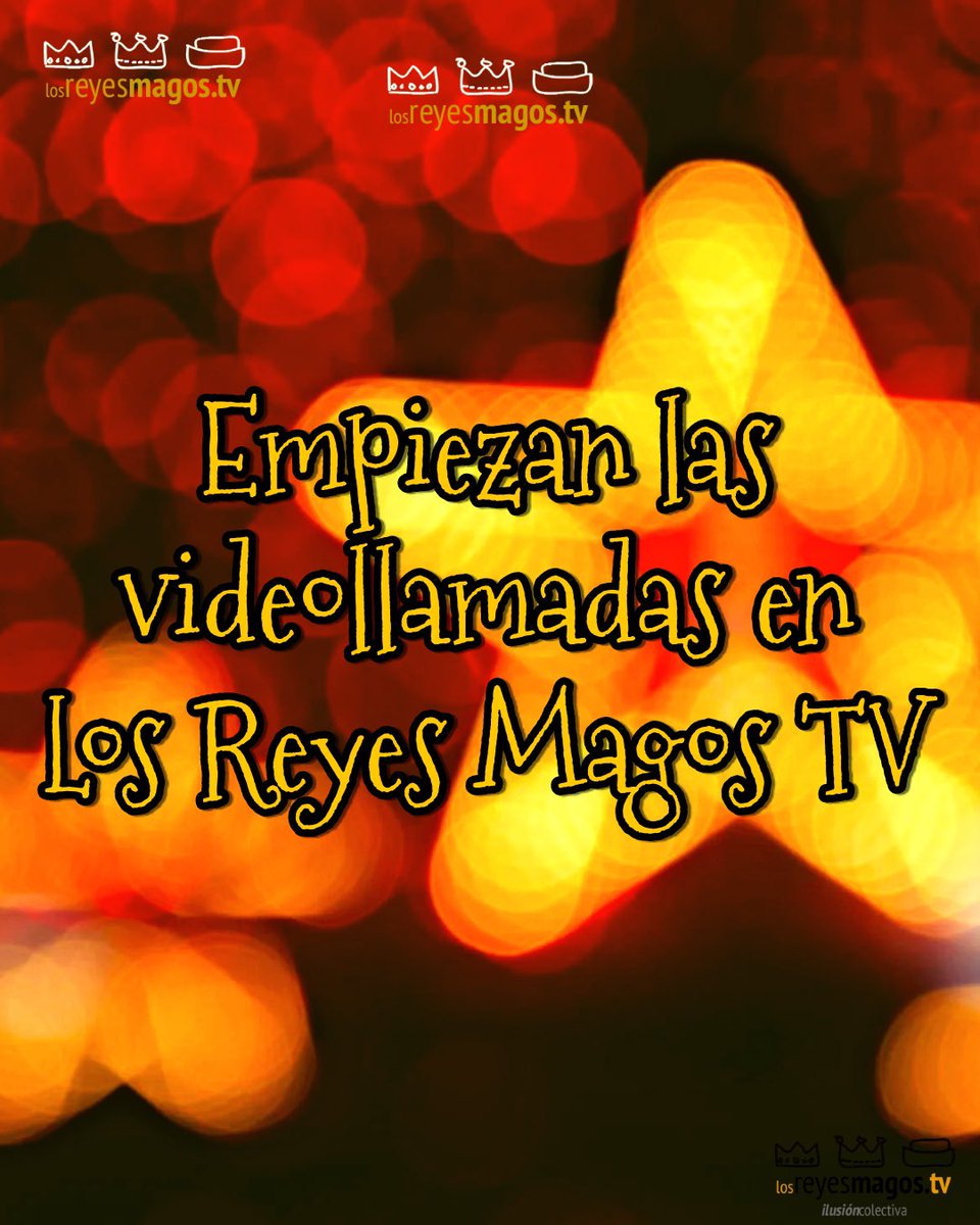 ¡Llegó el día! Empiezan las videollamadas con Sus Majestades de Oriente. Os esperamos en losreyesmagos.tv ✨ 

 し〇⟆ ᖇᕮჄᕮ⟆ ⲘᗩᎶ〇⟆ Ƭ⋎ 👑🌟 #ilusióncolectiva 💫

#LosReyesMagosTV 👑👑👑